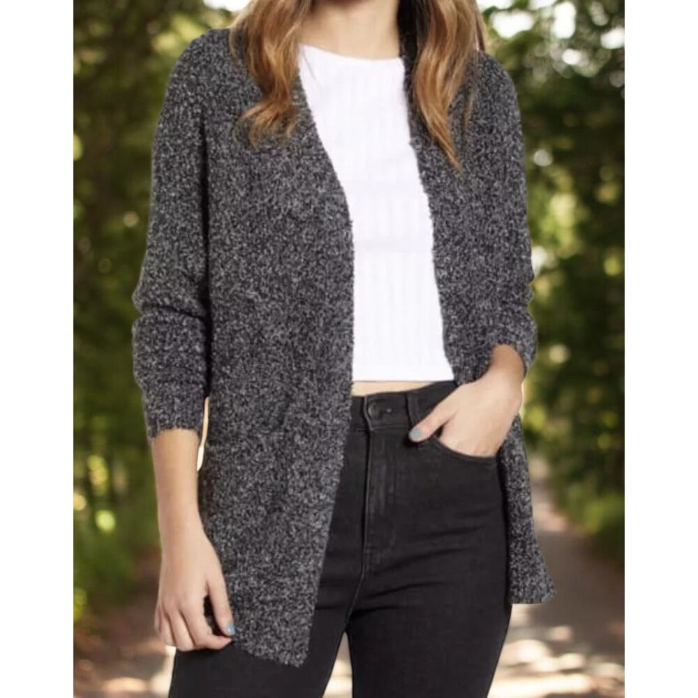 NWT BP Women's Open Knit Cardigan Grey/Black in XS (Offers Stretch) MSRP $135